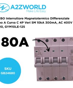 Alternative view of RCBO Interruttore Magnetotermico Differenziale Tipo A Curva C 4P Veri 5M 10kA 300mA, AC 400V IP20 GYM10LE-125, Disponibili 63A 80A 100A (C80A)