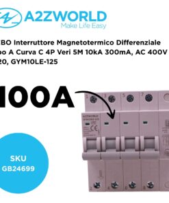RCBO Interruttore Magnetotermico Differenziale Tipo A Curva C 4P Veri 5M 10kA 300mA, AC 400V IP20 GYM10LE-125, Disponibili 63A 80A 100A (C100A)