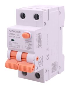 RCBO Doppia Leva, Interruttore Magnetotermico Differenziale Tipo A Curva C 1P+N 2M 6000A 30mA AC 230V IP20 IEC61009-1 GYR9NM, Disponibili 40A 50A 63A (C63A)