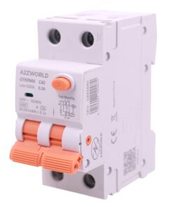 RCBO Doppia Leva, Interruttore Magnetotermico Differenziale Tipo A Curva C 1P+N 2M 6000A 300mA AC 230V IP20 IEC61009-1 GYR9NM, Disponibili 40A 50A 63A (C40A)