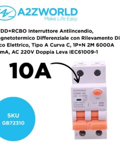 Alternative view of AFDD+RCBO Interruttore Antiincendio, Magnetotermico Differenziale con Rilevamento Di Arco Elettrico, Tipo A Curva C, 1P+N 2M 6000A 30mA, AC 220V Doppia Leva,GYR9NE-ARC,10A 16A 20A 25A 32A 40A (C10A)