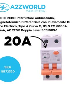 Alternative view of AFDD+RCBO Interruttore Antiincendio, Magnetotermico Differenziale con Rilevamento Di Arco Elettrico, Tipo A Curva C, 1P+N 2M 6000A 30mA, AC 220V Doppia Leva,GYR9NE-ARC,10A 16A 20A 25A 32A 40A (C20A)