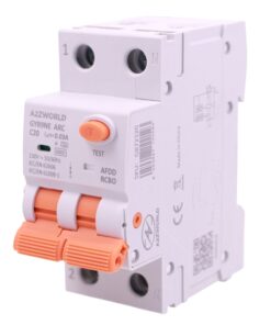 AFDD+RCBO Interruttore Antiincendio, Magnetotermico Differenziale con Rilevamento Di Arco Elettrico, Tipo A Curva C, 1P+N 2M 6000A 30mA, AC 220V Doppia Leva,GYR9NE-ARC,10A 16A 20A 25A 32A 40A (C20A)