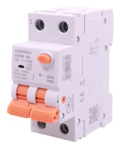 AFDD+RCBO Interruttore Antiincendio, Magnetotermico Differenziale con Rilevamento Di Arco Elettrico, Tipo A Curva C, 1P+N 2M 6000A 30mA, AC 220V Doppia Leva,GYR9NE-ARC,10A 16A 20A 25A 32A 40A (C25A)