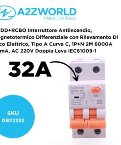 Alternative view of AFDD+RCBO Interruttore Antiincendio, Magnetotermico Differenziale con Rilevamento Di Arco Elettrico, Tipo A Curva C, 1P+N 2M 6000A 30mA, AC 220V Doppia Leva,GYR9NE-ARC,10A 16A 20A 25A 32A 40A (C32A)