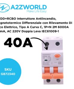 Alternative view of AFDD+RCBO Interruttore Antiincendio, Magnetotermico Differenziale con Rilevamento Di Arco Elettrico, Tipo A Curva C, 1P+N 2M 6000A 30mA, AC 220V Doppia Leva,GYR9NE-ARC,10A 16A 20A 25A 32A 40A (C40A)