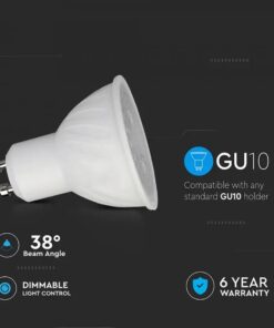 Alternative view of Lampada LED GU10 Dimmerabile Triac Taglio di Fase 6W 445lm, Angolo Stretto 38° 220V, 3000K/4000K/6500K (Bianco Freddo 6500K)