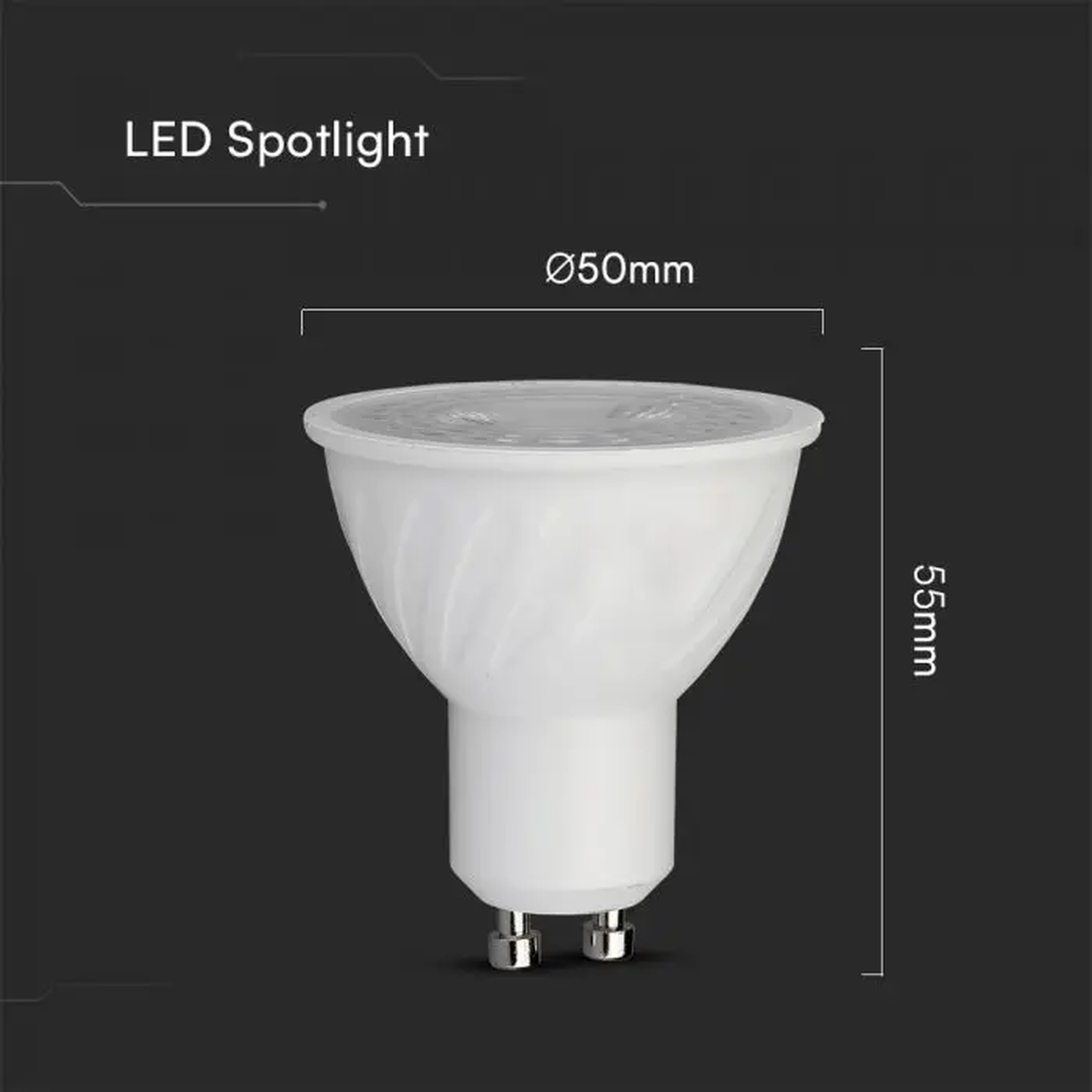Lampada LED GU10 Dimmerabile Triac Taglio di Fase 6W 445lm, Angolo Stretto 38° 220V, 3000K/4000K/6500K (Bianco Freddo 6500K) - immagine 4