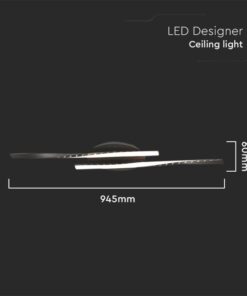 Plafoniera Lampadario LED dal Design Moderno 12W Colore Nero 945*60mm 3000K SKU-7001