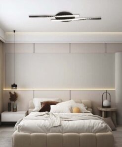 Plafoniera Lampadario LED dal Design Moderno 12W Colore Nero 945*60mm 3000K SKU-7001