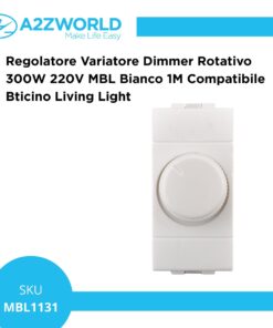 Alternative view of Serie Civile A2ZWORLD MBL Bianco Compatibile Con Bticino Living Light (Regolatore Dimmer A Manopola)