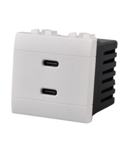 Serie Civile A2ZWORLD MBL Bianco Compatibile Con Bticino Living Light (Presa USB C PD + USB A QC 2 Moduli)