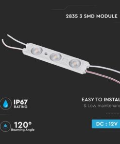 Modulo Mattone LED 3 SMD 2835 Colore Blue 12V IP67 Con Lente Ingrandimento 160 Gradi SKU-5127