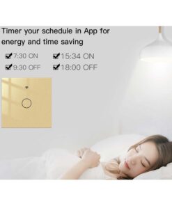 Interruttore Wifi Da Parete 86X86 Pannello Touch 1 Tasto Colore Oro WiFi + RF 433 Compatibile con Amazon Alexa e Google Home - ASDSHOP