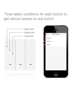 Interruttore Bluetooth BLE Mesh 3 Tasti Con 9 Scene Switch App Tuya Alimentazione Con Pile - ASDSHOP