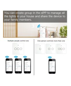 ZigBee Interruttore Smart Da Parete Con 3 Tasti Touch Con Pannello in Cristallo App Tuya Colore Bianco Scatola 503 - ASDSHOP