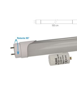 Tubo LED T8 G13 150cm 20W 2100lm Nanoplastica non Ruotabile, Disponibili 3000K 4000K 6400K (Bianco Freddo 6500K)