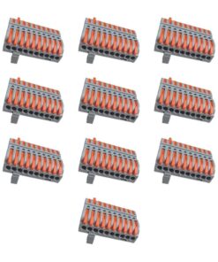 10 Connettori Veloce da Guida DIN Morsettiera Leva Cavo Connettore Bilaterale 10P