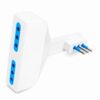 Adattatore Salvaspazio Spina 10A 2P+T con 2 Prese Italiane 10A, Bianco/Nero (Bianco) - ASDSHOP