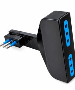 Adattatore Salvaspazio Spina 10A 2P+T con 2 Prese Italiane 10A, Bianco/Nero (Nero) - ASDSHOP