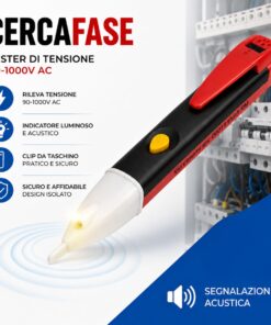Alternative view of Cercafase Senza Contatto, Tester Tensione AC 90-1000V con LED