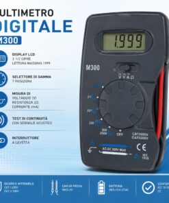 Alternative view of Multimetro Digitale M300, Tester AC/DC 500V con Display LCD
