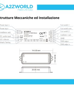 Controller WiFi DMX512 Master, APP Tuya Smart Life, RF 2.4GHz e Push, 5 in 1per DIM CCT RGB RGBW RGB+CCT, 12V 24V 36V DC, 8 Bit 16 Bit, Controllo Vocale - ASDSHOP
