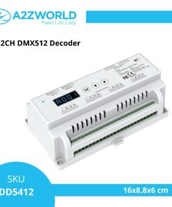 Alternative view of Decoder DMX512 RDM 12 Canali RGB a Tensione Costante, 12-24V DC, 5A per Canale, Totale 60A, PWM 500-32000Hz, Guida DIN, per Strisce LED RGB