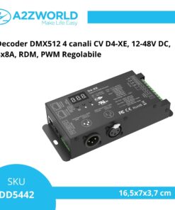 Alternative view of Decoder DMX512 CV D4-XE 4 Canali, 12-48V DC, 4x8A, RDM, PWM Regolabile