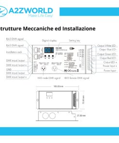 Decoder DMX512 CV D4-XE 4 Canali, 12-48V DC, 4x8A, RDM, PWM Regolabile - ASDSHOP