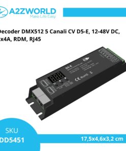 Decoder DMX512 5 canali CV D5-E, 12-48V DC, 5x4A, RDM, RJ45 - ASDSHOP