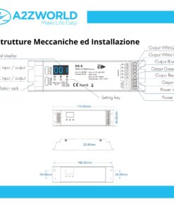 Decoder DMX512 5 canali CV D5-E, 12-48V DC, 5x4A, RDM, RJ45 - ASDSHOP