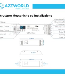 Decoder DMX512 5 canali CV D5-P, 12-48V DC, 5x4A, RDM, morsetti - ASDSHOP