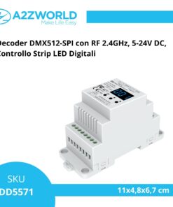 Alternative view of Decoder DMX512-SPI con RF 2.4GHz, 5-24V DC, per Strip LED Digitali RGB/RGBW