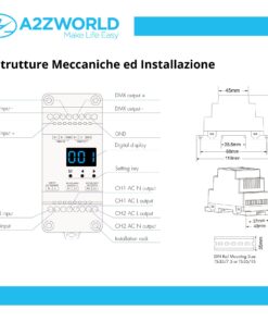 Dimmer DMX512 AC Triac 2 Canali, 100-240V AC, 2x1.5A, RDM, Phase-Cut - ASDSHOP