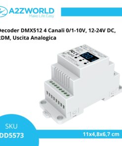 Alternative view of Decoder DMX512 4 Canali 0/1-10V, 12-24V DC, RDM, Uscita Analogica
