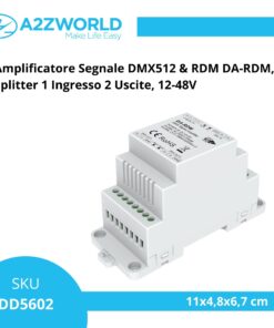 Alternative view of Amplificatore Segnale DMX512 & RDM DA-RDM, Splitter 1 Ingresso 2 Uscite, 12-48V