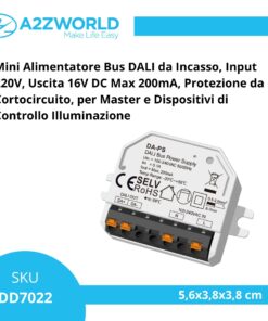 Mini Alimentatore Bus DALI, Input 220V, Uscita 16V DC Max 200mA, Protezione da Cortocircuito, per Master e Dispositivi di Controllo Illuminazione, 56X38X18mm Da Incasso - ASDSHOP