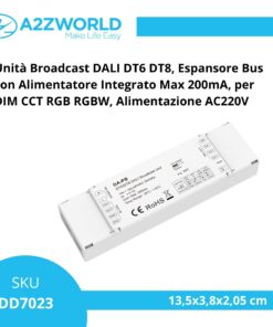 Alternative view of Unità Broadcast DALI DT6 DT8, Espansore Circuito Bus con Alimentatore Integrato Max 200mA, per DIM CCT RGB RGBW, AC220V
