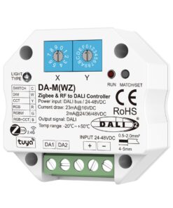 Convertitore Zigbee RF a DALI, Compatibile con Tuya APP e Philips Hue, Controller 6 in 1 per Monocolore CCT RGB RGBW RGB+CCT, 1 Indirizzo, Alimentazione Da Bus 15mA@16VDC o 2mA@24VDC