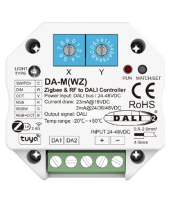 Convertitore Zigbee RF a DALI, Compatibile con Tuya APP e Philips Hue, Controller 6 in 1 per Monocolore CCT RGB RGBW RGB+CCT, 1 Indirizzo, Alimentazione Da Bus 15mA@16VDC o 2mA@24VDC - ASDSHOP