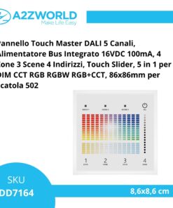 Alternative view of Pannello Touch Master DALI 5 Canali, Alimentatore Bus Integrato, 16VDC Max 100mA, 4 Zone 3 Scene 4 Indirizzi, Touch Slider, 5 In 1 Per DIM CCT RGB RGBW RGB+CCT, 86X86mm Per Scatola 502