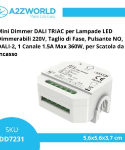 Mini Dimmer DALI TRIAC per Lampade LED Dimmerabili 220V, Taglio di Fase, Pulsante NO, DALI-2, 1 Canale 1,5A Max 360W, 56X56X37mm Per Scatola Incasso - ASDSHOP