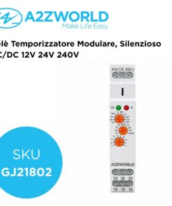 Alternative view of Relè Temporizzato Multifunzione Modulare, AC/DC 12V 24V 220V, 2 Scambi SPDT 16A, 10 Funzioni, Timer 0,1s-10 Giorni, 1 Modulo DIN, GRT8-M2-W240