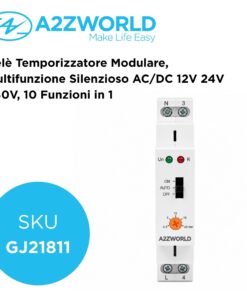 Alternative view of Relè Temporizzato Luci Scale 230V AC, Temporizzatore Auto ON OFF, 16A, 0,5-20 Minuti, 1 Modulo DIN, per Corridoi Ingressi Scale e Ventole Bagno, GRT8-LS