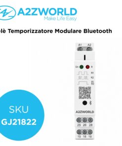 Alternative view of Relè Temporizzatore Bluetooth DIN 1 Modulo, 2 Uscite SPDT 16A AC/DC 24-240V