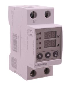 Relè Monitoraggio e Protezione Tensione Corrente con Display, 2P Monofase 40A AC220V, Protezione Sovra/Sottotensione e Sovracorrente, Guida DIN, Ingresso da Sotto, GPS8-02
