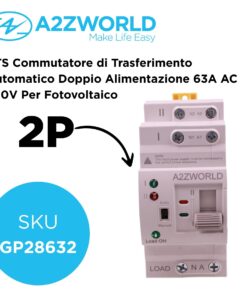 Alternative view of ATS Commutatore di Trasferimento Automatico Doppio Alimentazione 63A AC 230V Per Fotovoltaico, Disponibili 2P 4P (2P)