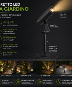 Alternative view of Faretto LED da Giardino con Picchetto 2W, Nero, 3000K, IP65 Orientabile, SKU 24006