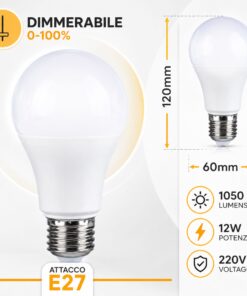 Alternative view of 2 PZ Lampada Led E27 Dimmerabile Triac Dimmer 12W 220V 1050 Lumens, Disponibili 3000K 4000K 6000K (Bianco Caldo 3000K)